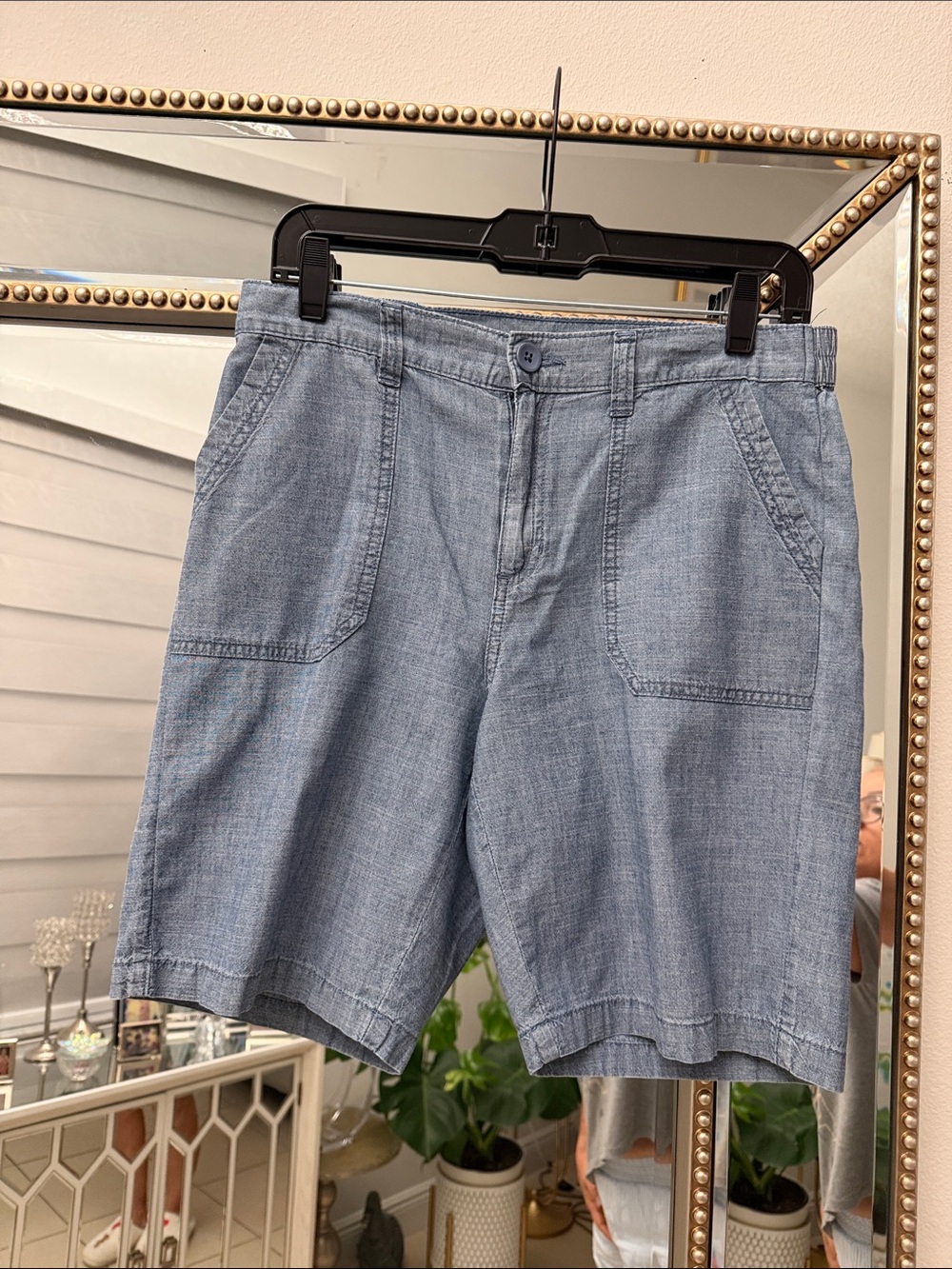 Karen Scott Light Blue Chambray Shorts